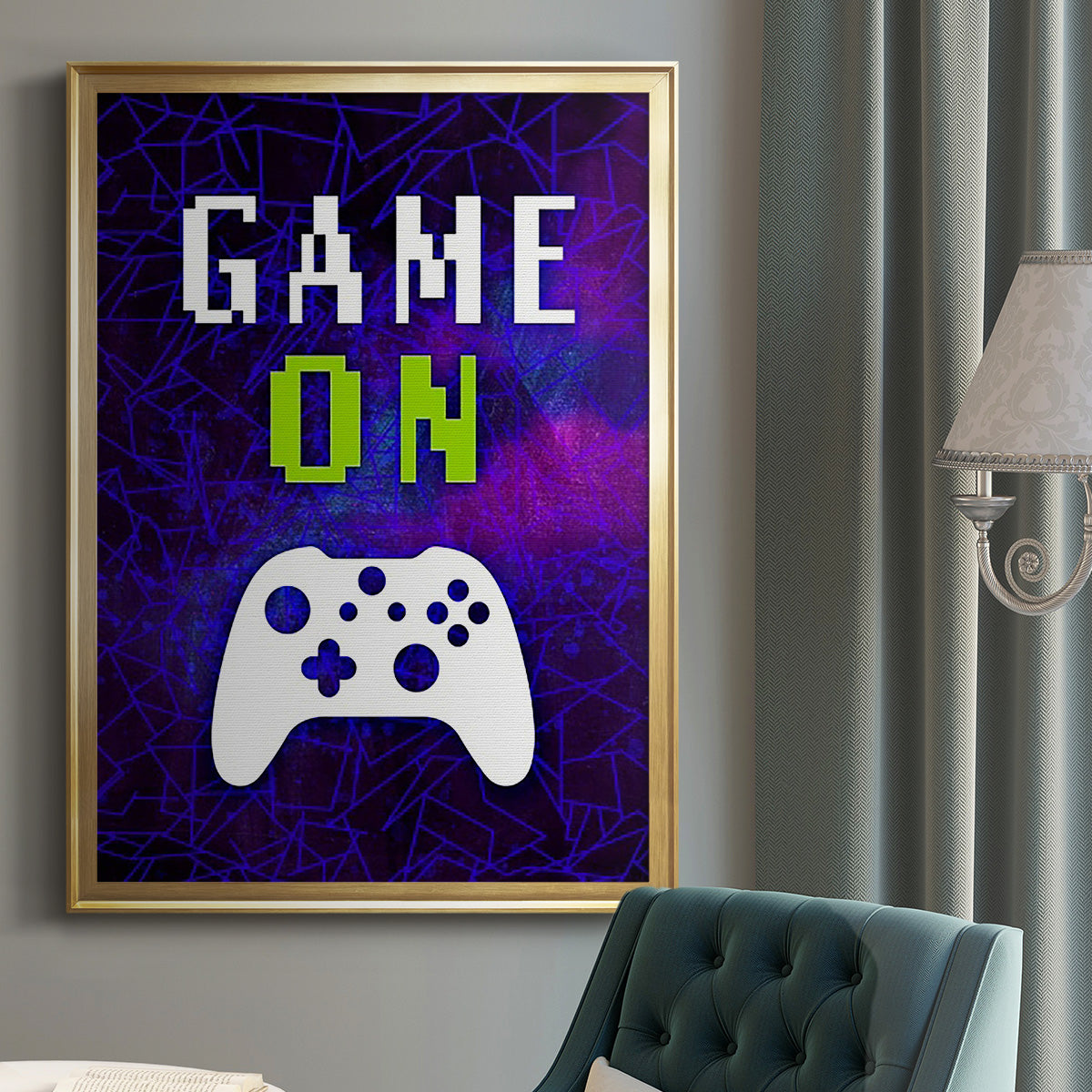It's Game On II - Modern Framed Canvas Print