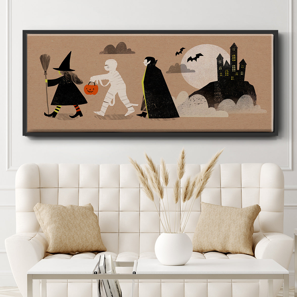 Graphic Halloween Collection D - Floater Framed Canvas Print
