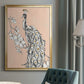 Peacock in Gold II - Modern Framed Canvas Print