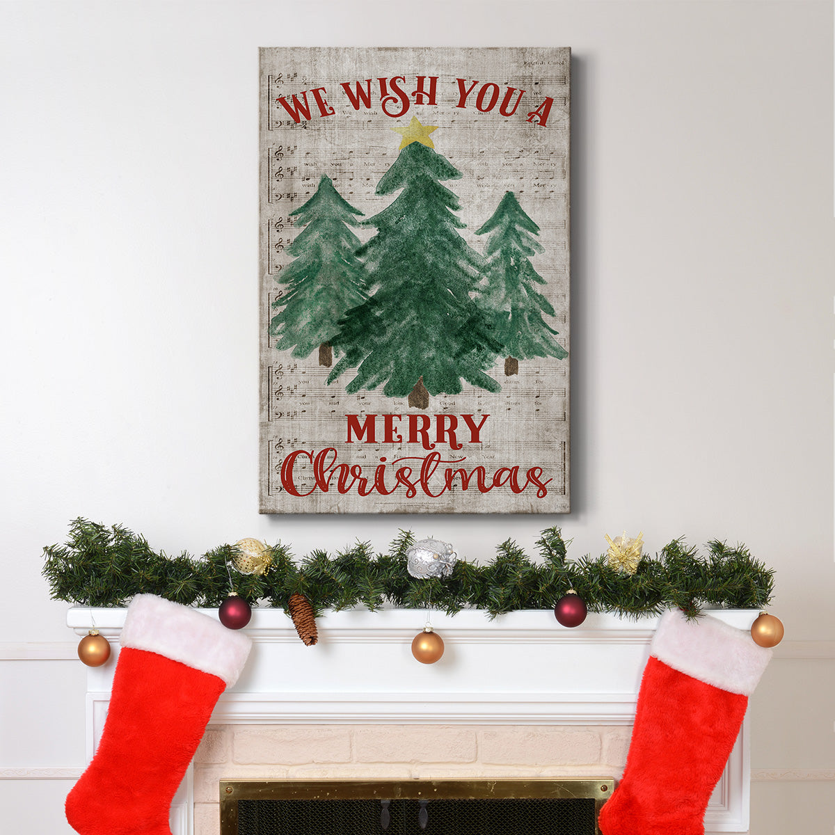 We Wish You A Merry Christmas - Gallery Wrapped Canvas