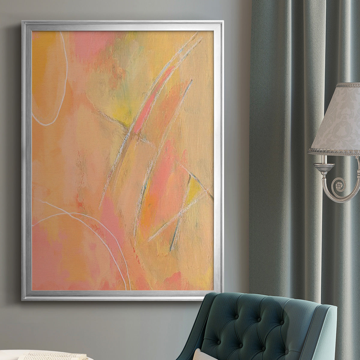 Peach Bliss III - Modern Framed Canvas Print