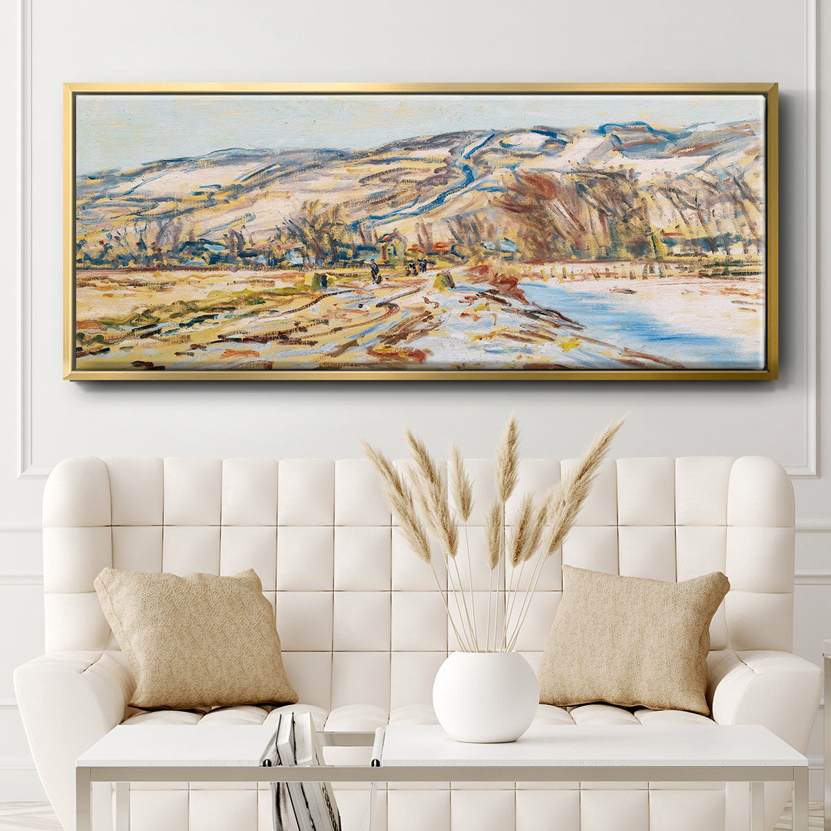 Winter at Giverny, 1886 - Floater Framed Canvas Print