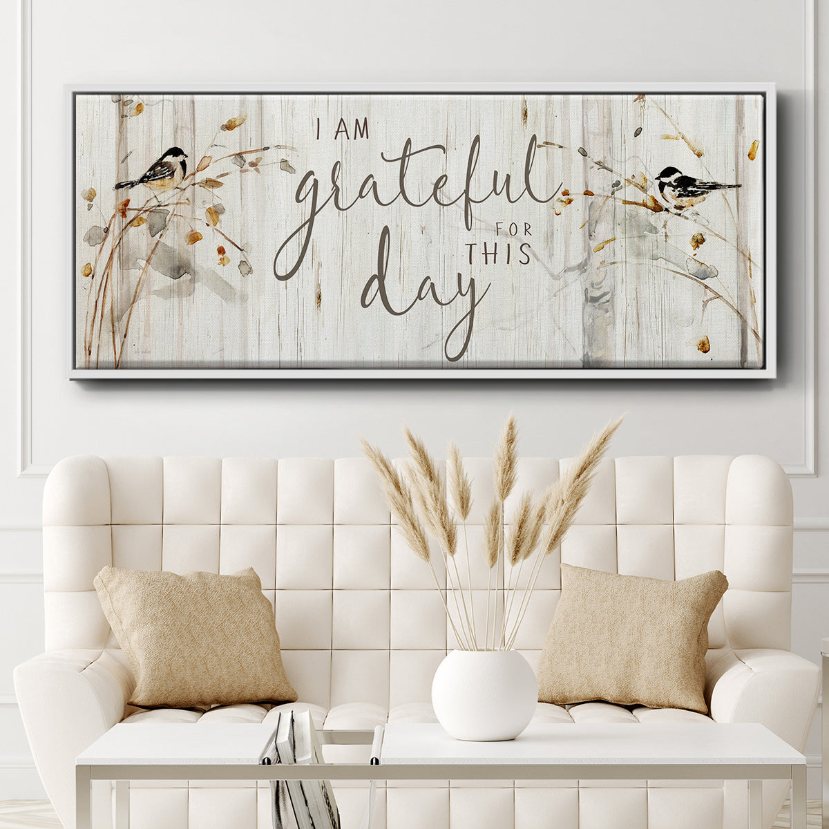 Grateful for this Day - Floater Framed Canvas Print