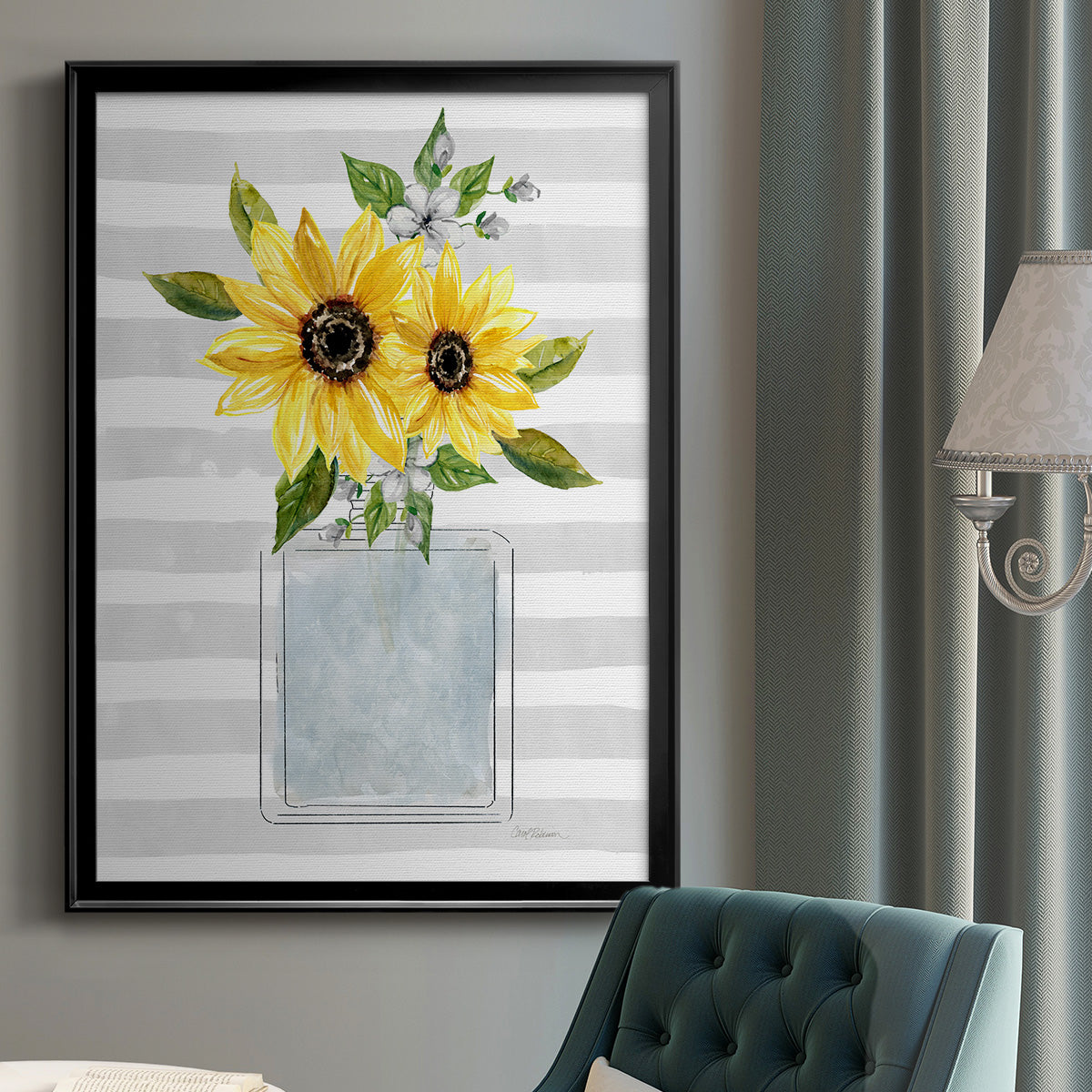 Sunflower Perfume I - Modern Framed Canvas Print