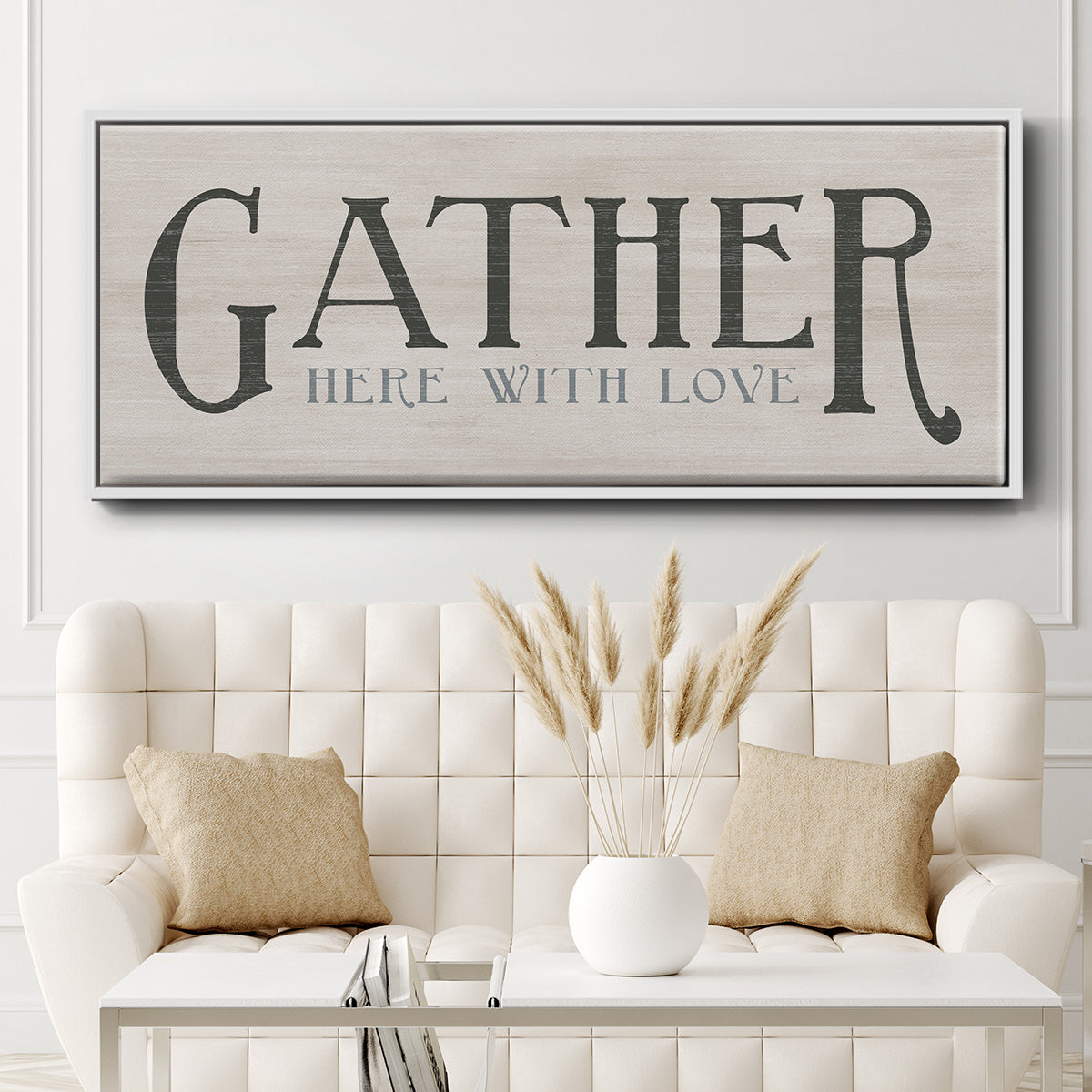 Gather Here With Love - Floater Framed Canvas Print