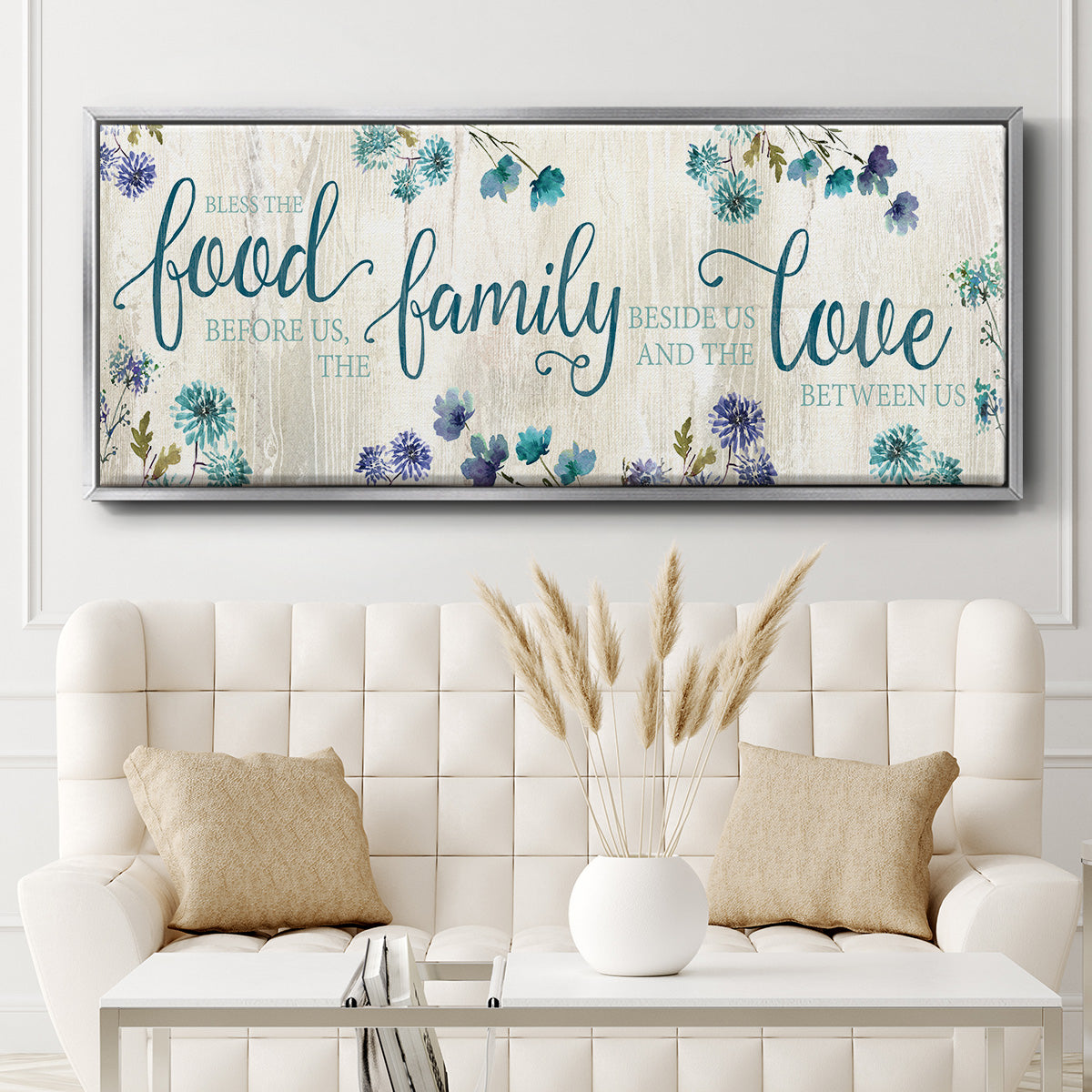 Food Family Love - Floater Framed Canvas Print