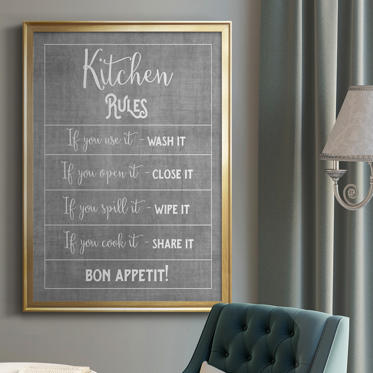 Bon Appetit - Modern Framed Canvas Print