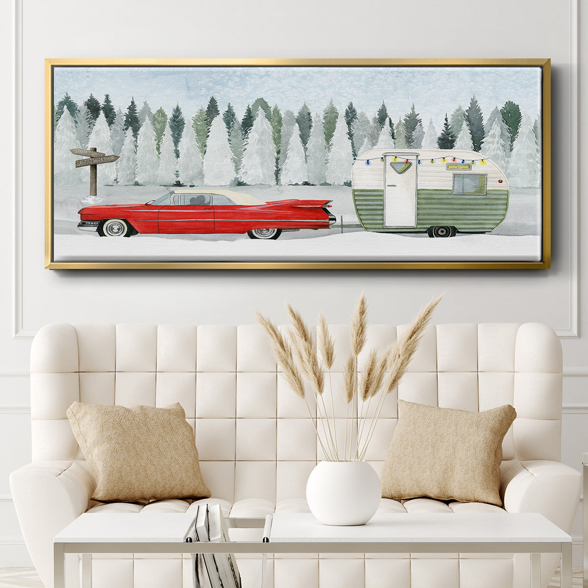 Holiday Roadtrip I - Floater Framed Canvas Print