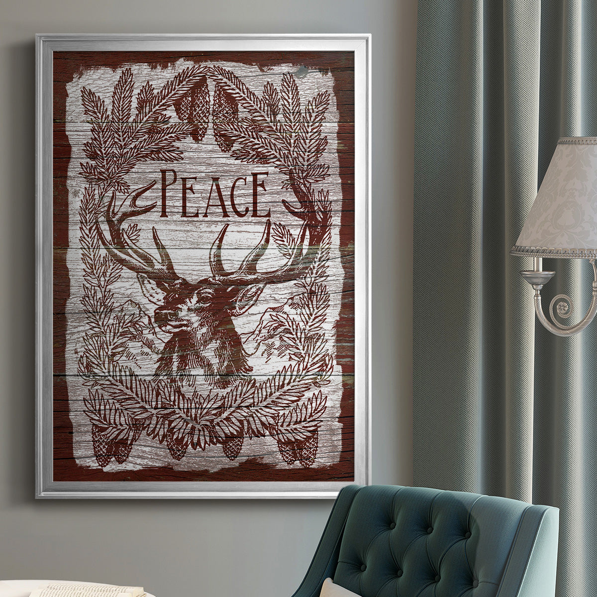 Red Wood Peace -  Framed Canvas Print