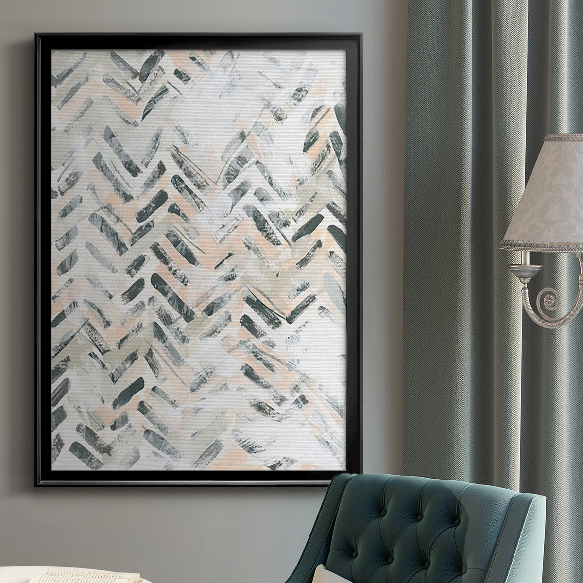 Sand Glyphs II - Modern Framed Canvas Print