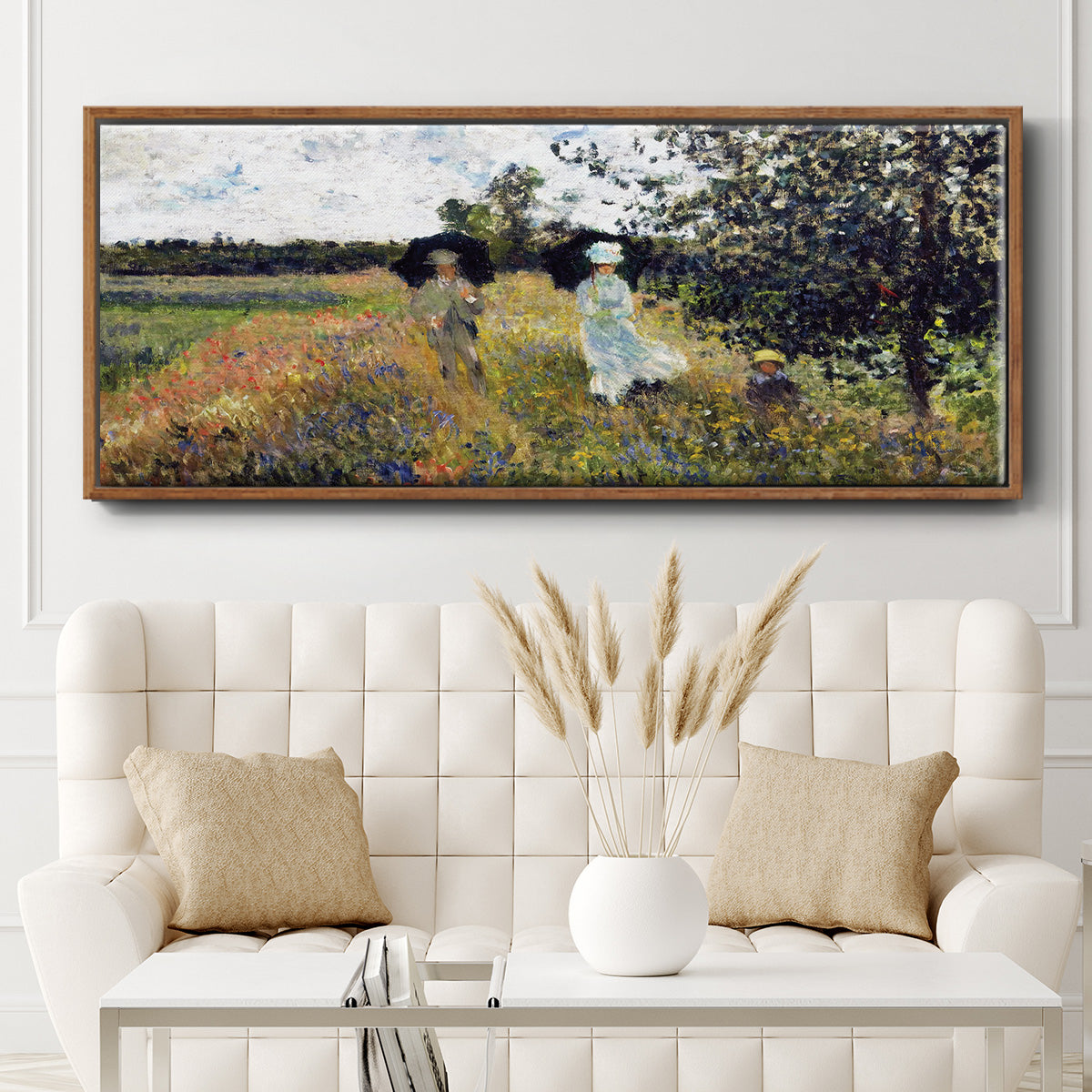 The Promenade Near Argenteuil, 1875 - Floater Framed Canvas Print