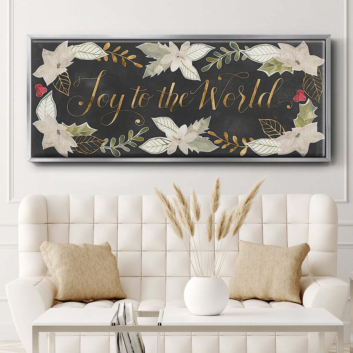 Gilded Christmas Collection D - Floater Framed Canvas Print