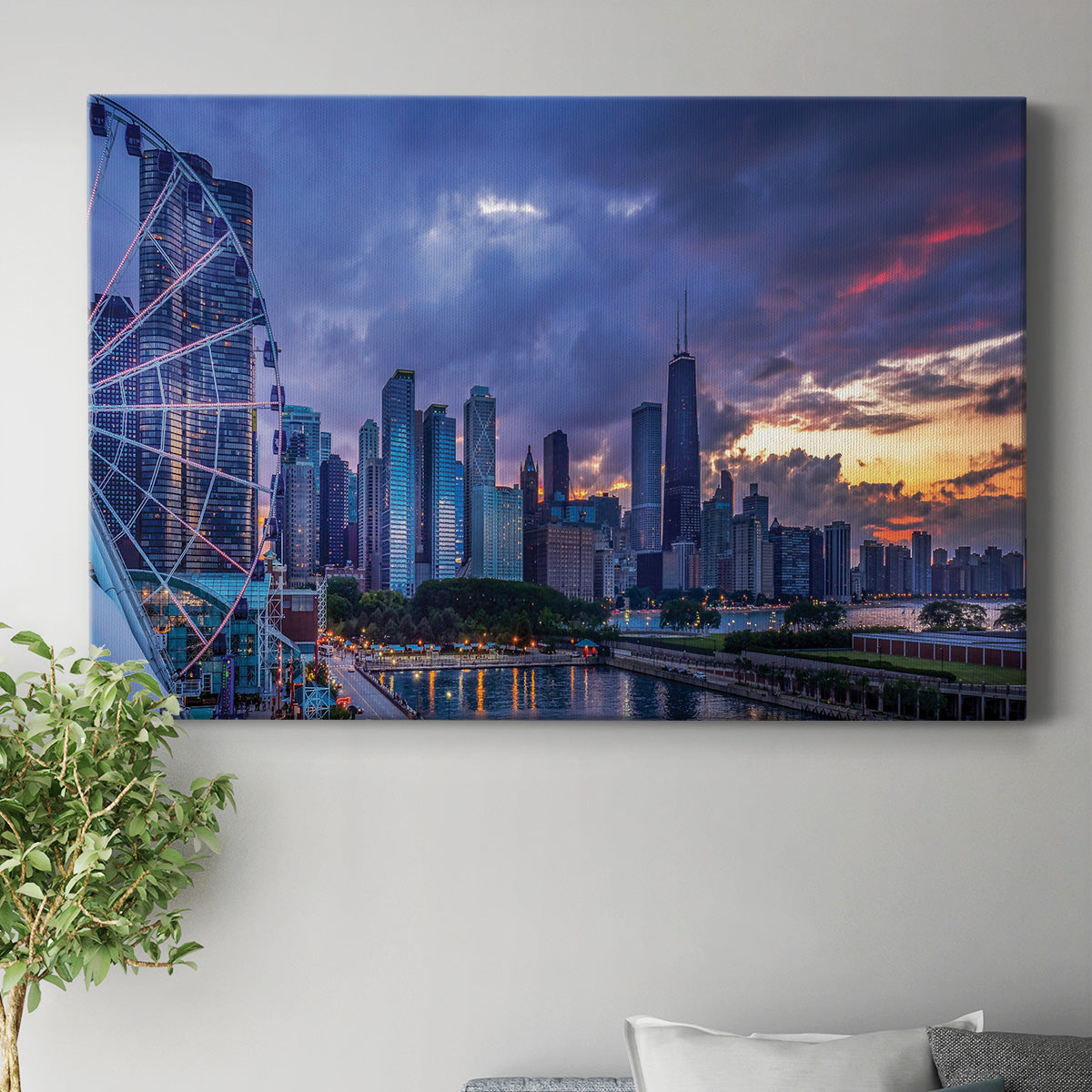 Chicago Skyline at Sunset - Canvas Art Print