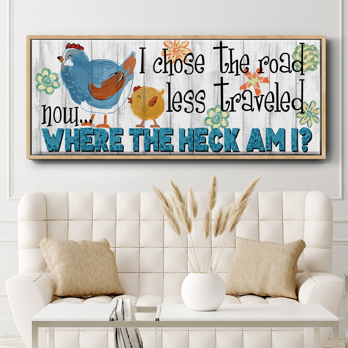 The Road Less - Floater Framed Canvas Print