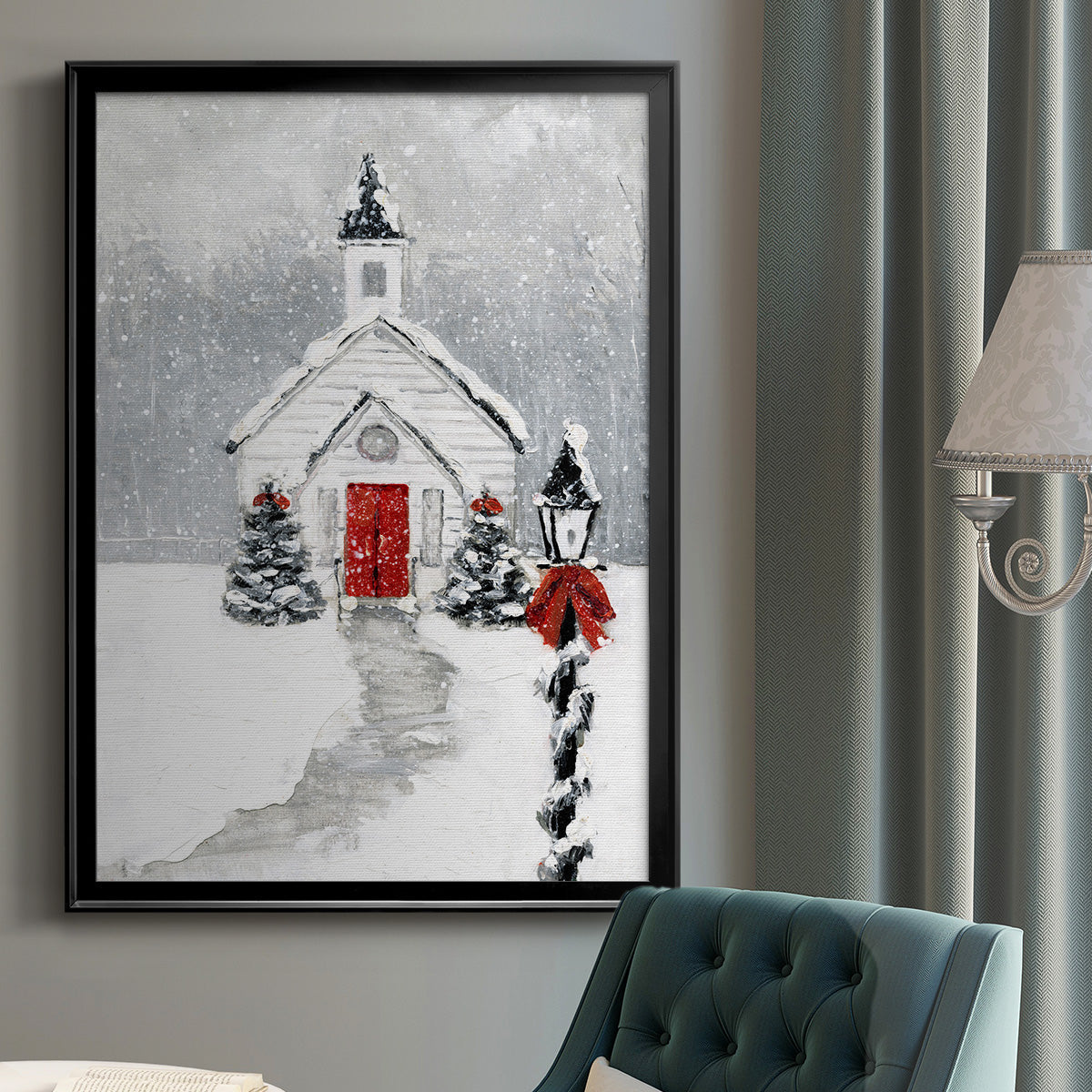 Soft Silent Night - Modern Framed Canvas Print