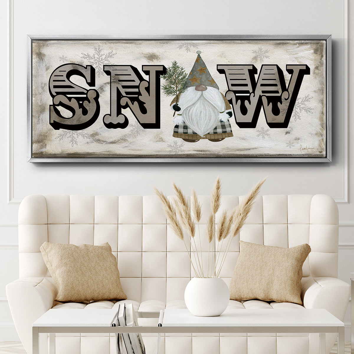 Winter Wonderland Friend Snow - Floater Framed Canvas Print