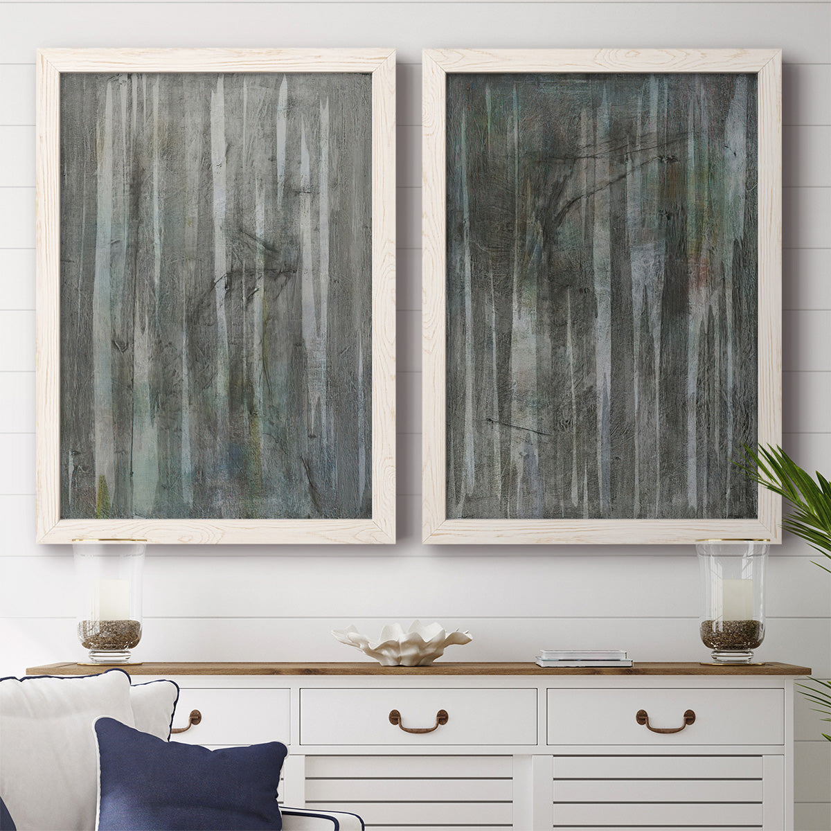 Birch Forest Abstracts I - Premium Framed Canvas 2 Piece Set - Ready to Hang