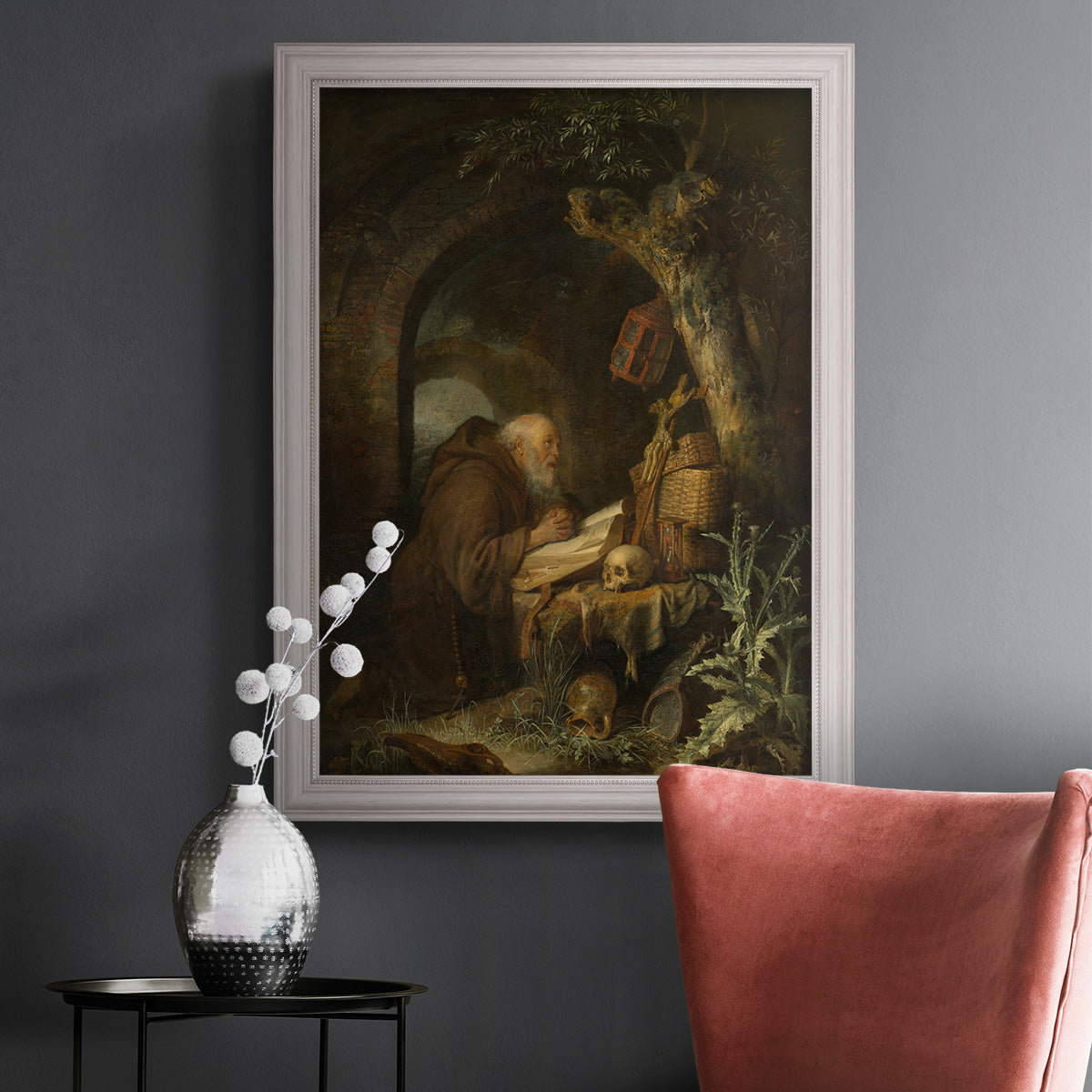 The Hermit, 1670 - Ornate Framed Canvas Print