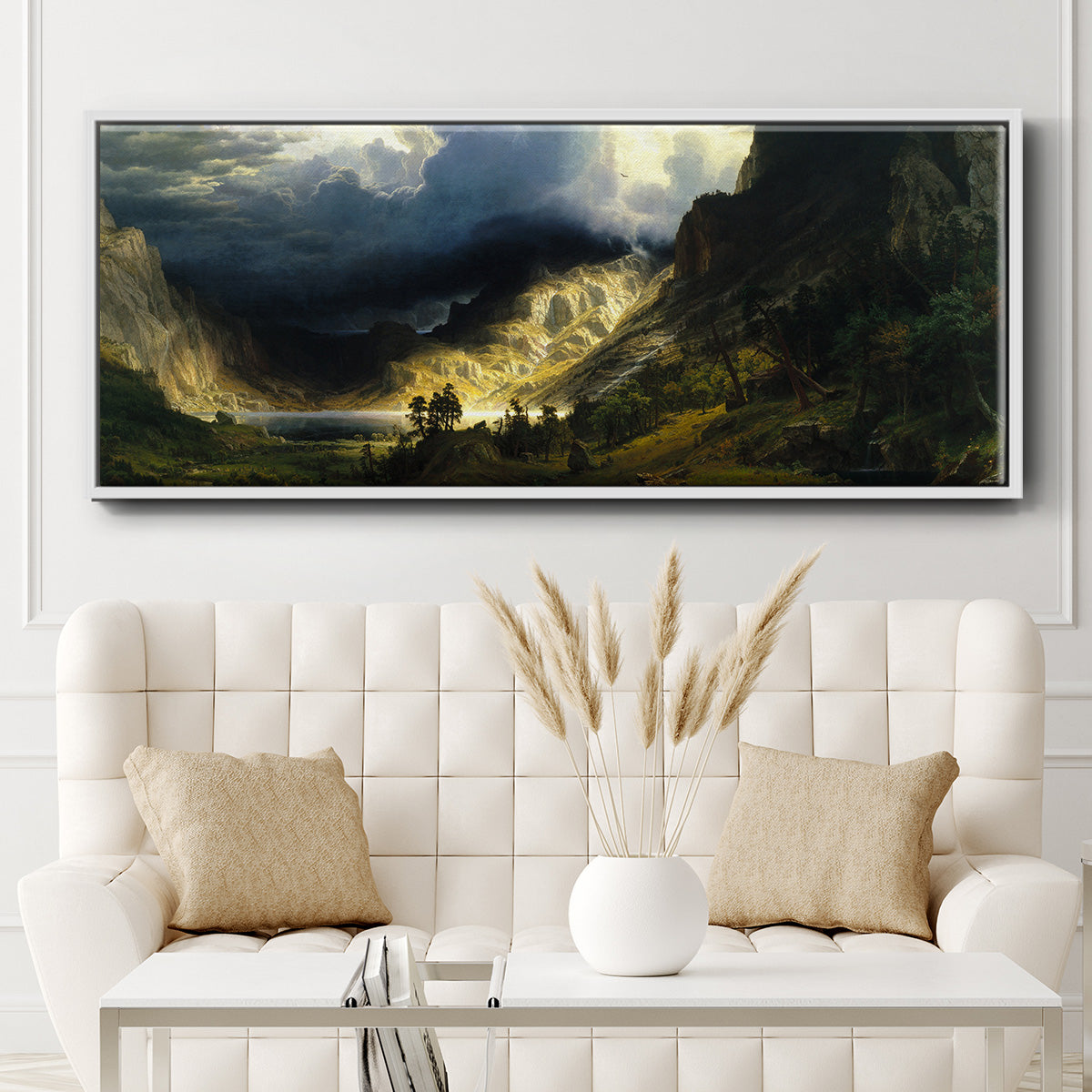 A Storm in the Rocky Mountains - Floater Framed Canvas Print