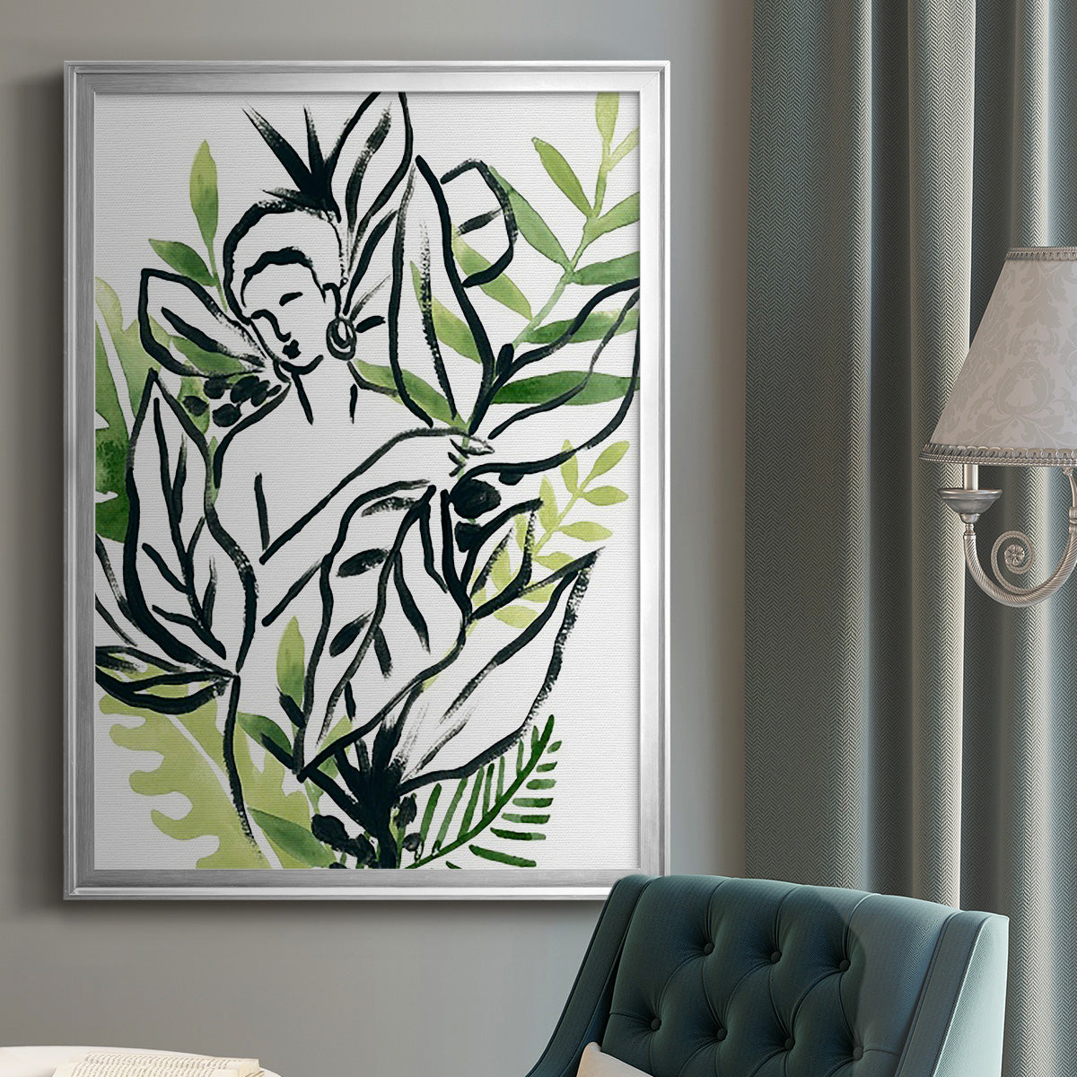 Tropical Sketchbook IV - Modern Framed Canvas Print