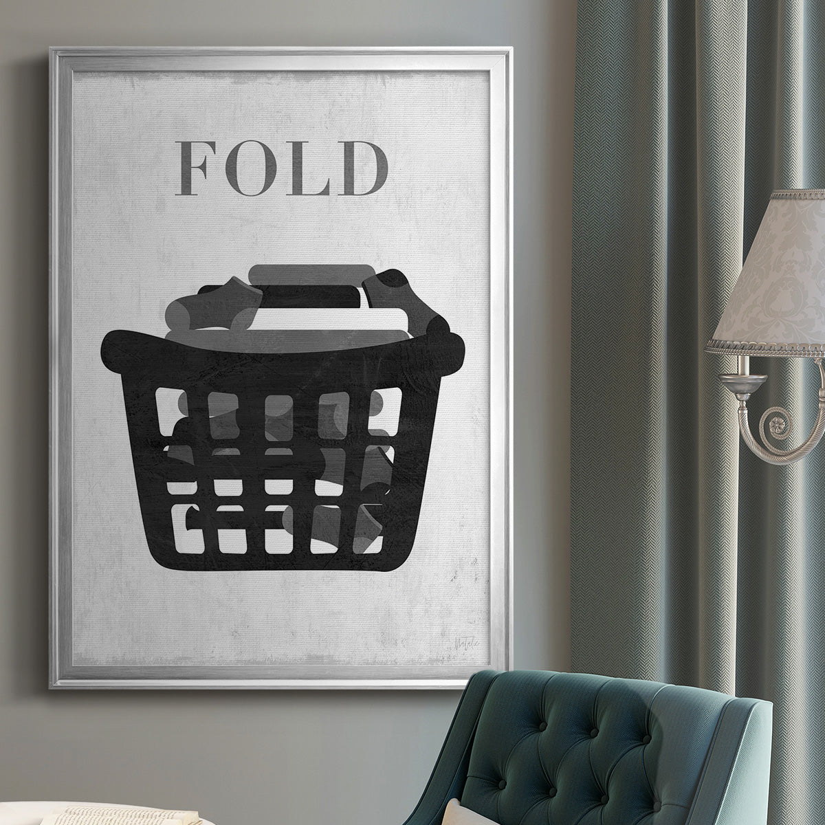 Fold - Modern Framed Canvas Print
