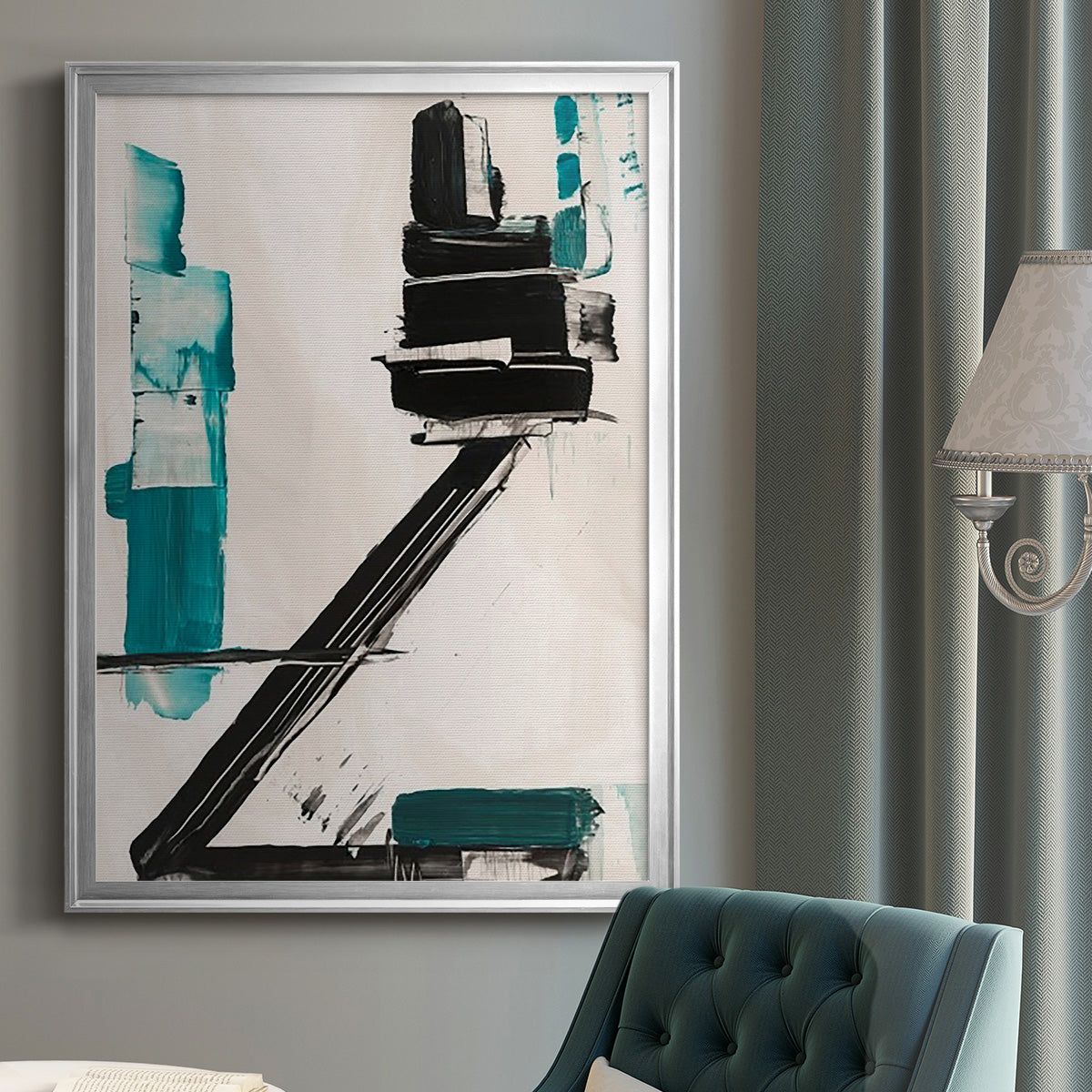 Geometry Notes IV - Modern Framed Canvas Print