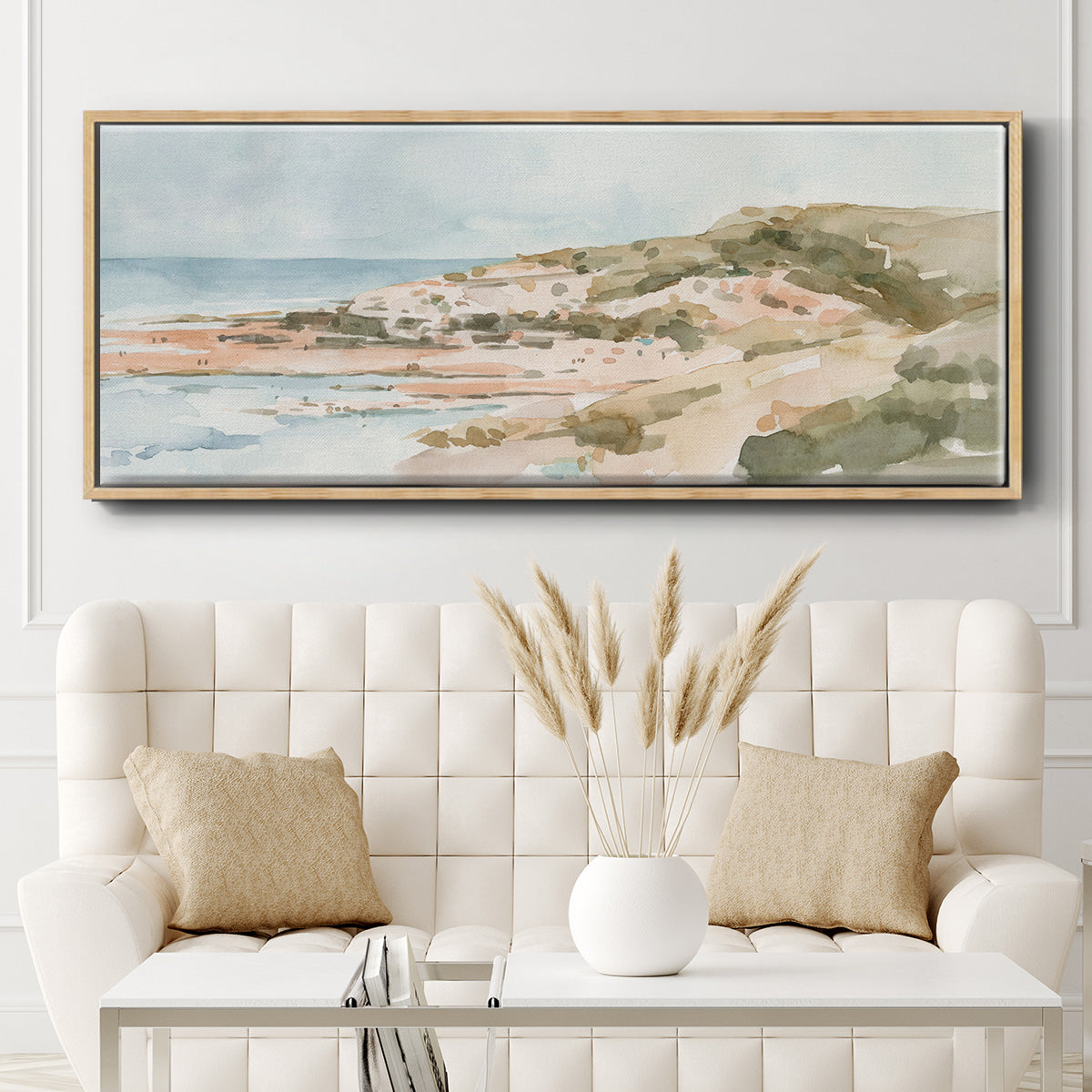 Neutral Seaside II - Floater Framed Canvas Print