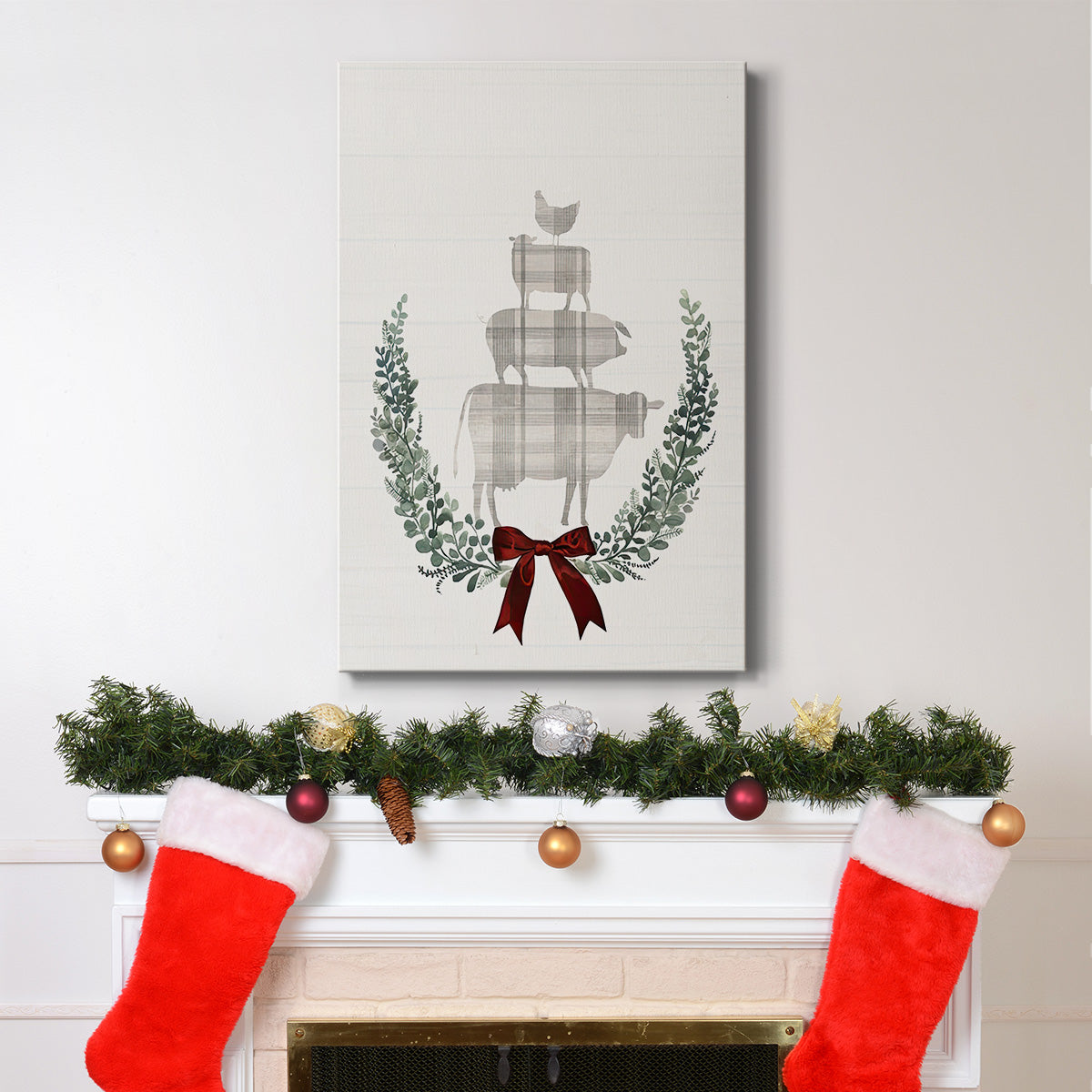 Yuletide Animals I - Gallery Wrapped Canvas