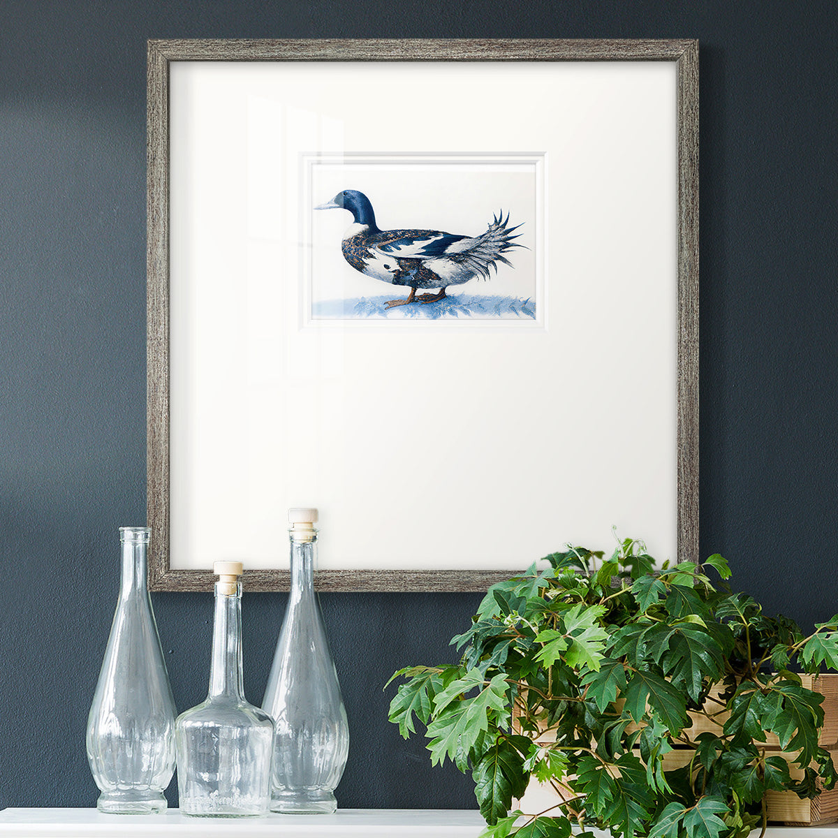 Mallard Blue II - Double Matboard Framed Print
