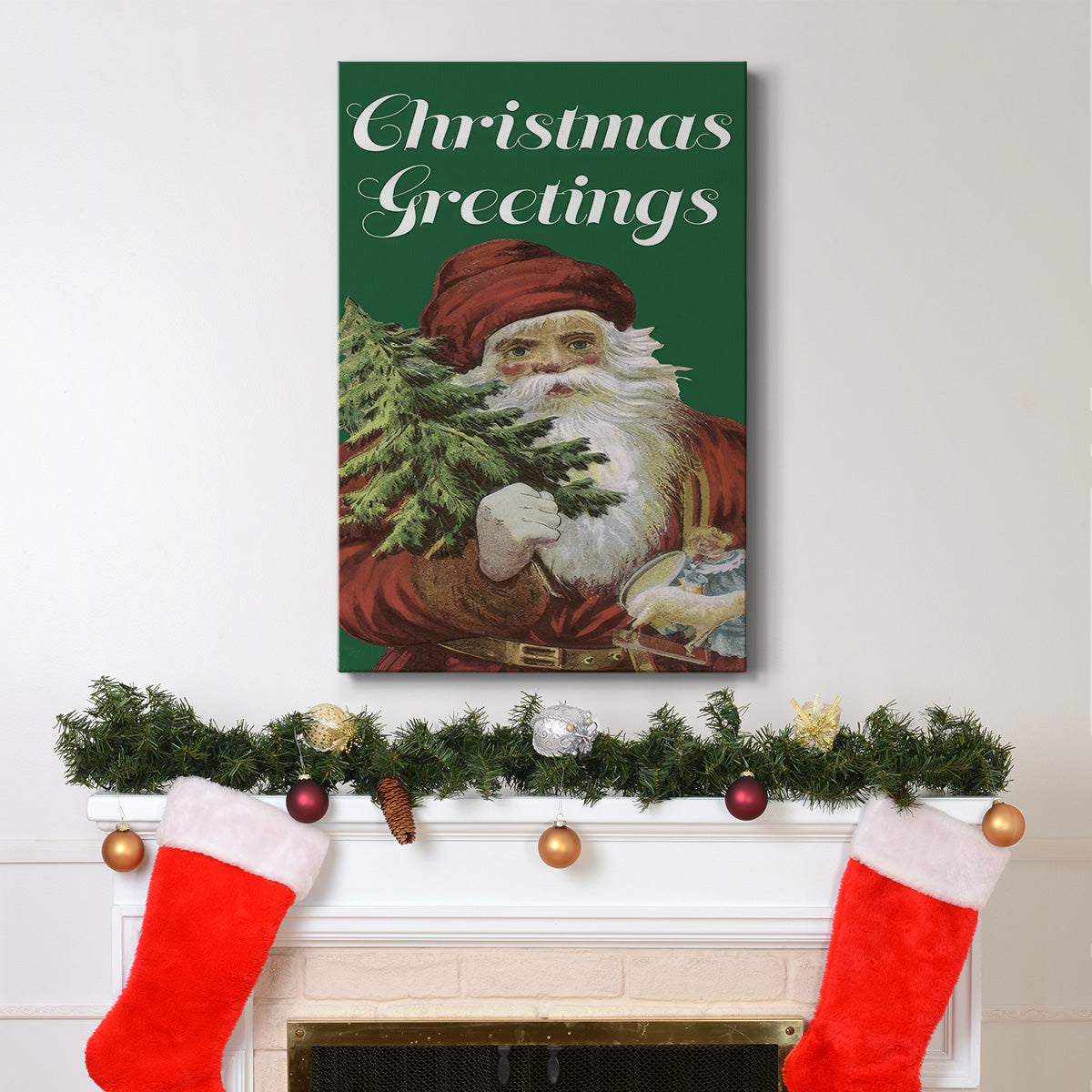 Retro Santa Claus II - Gallery Wrapped Canvas