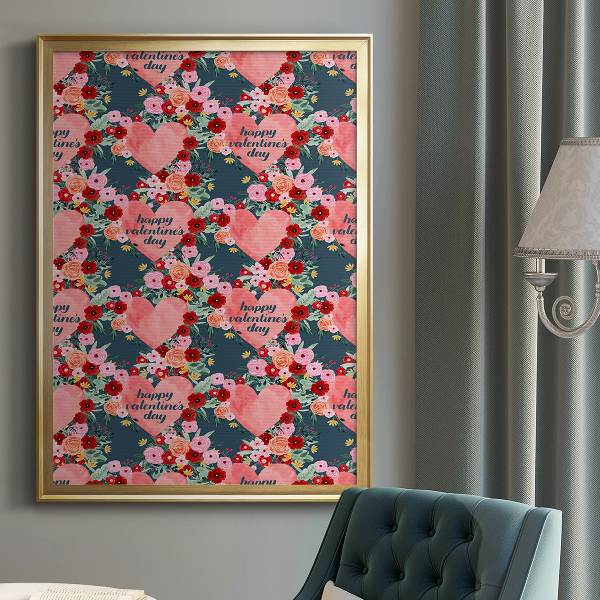 Sweet Hearts Collection E - Modern Framed Canvas Print