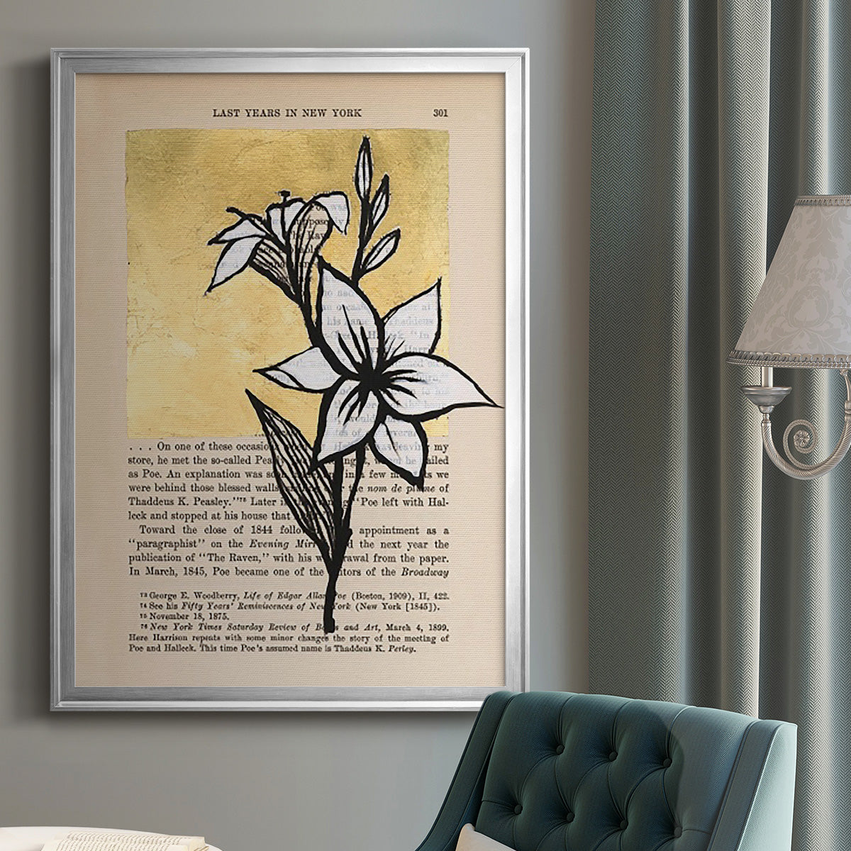 Floral Diary I - Modern Framed Canvas Print