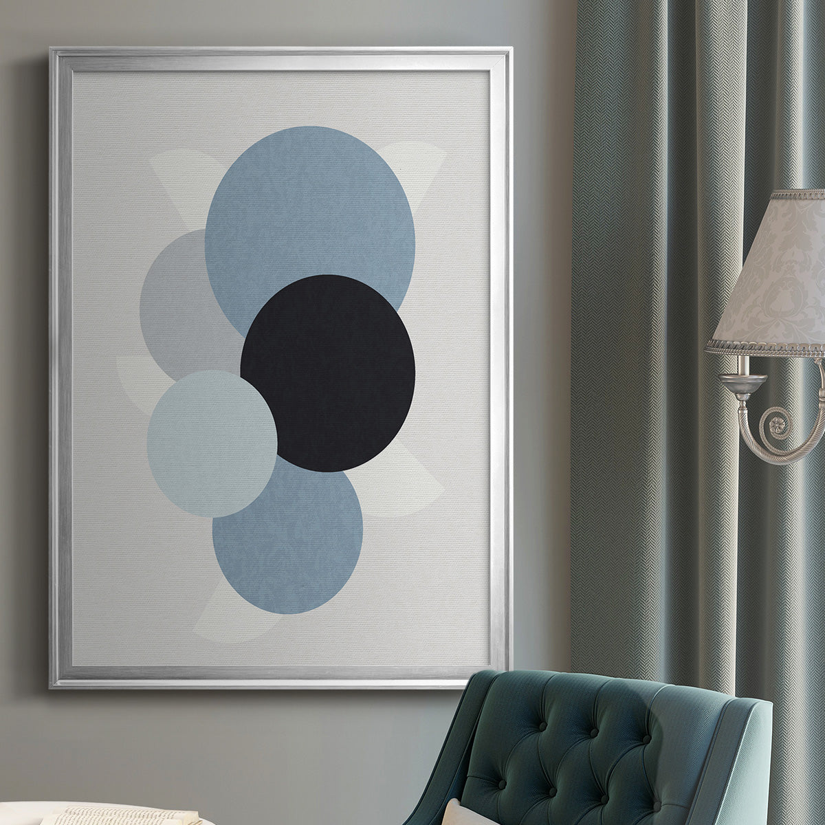 Shapely Blues II - Modern Framed Canvas Print