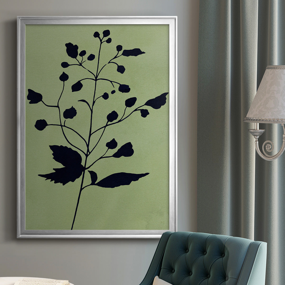 Earthly Botanical II - Modern Framed Canvas Print