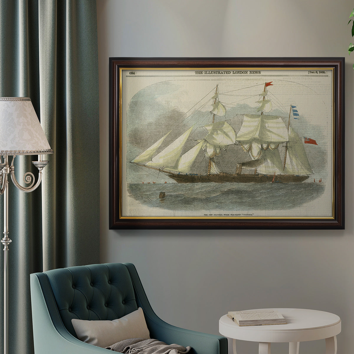 Antique Clipper Ship III Premium Framed Canvas- Ready to Hang