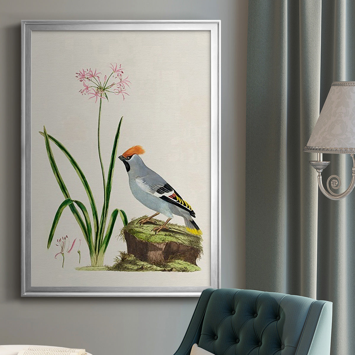 Bird in Habitat II - Modern Framed Canvas Print