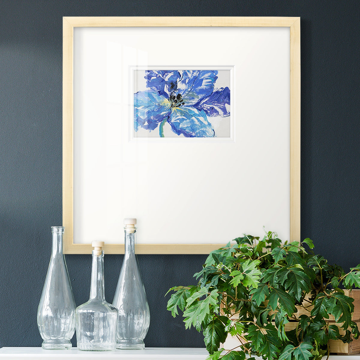 Fleur Bleue I Premium Framed Print Double Matboard