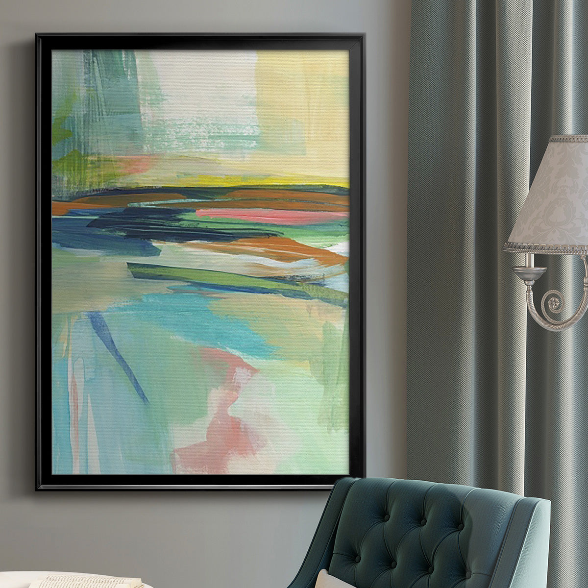 Radiant Horizon II - Modern Framed Canvas Print