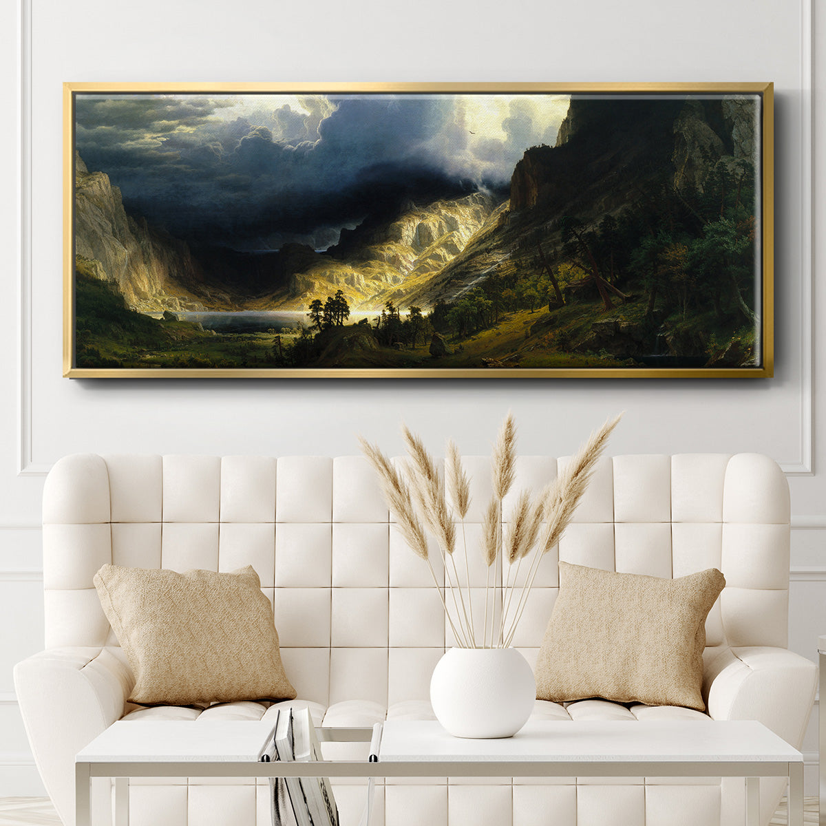 A Storm in the Rocky Mountains - Floater Framed Canvas Print