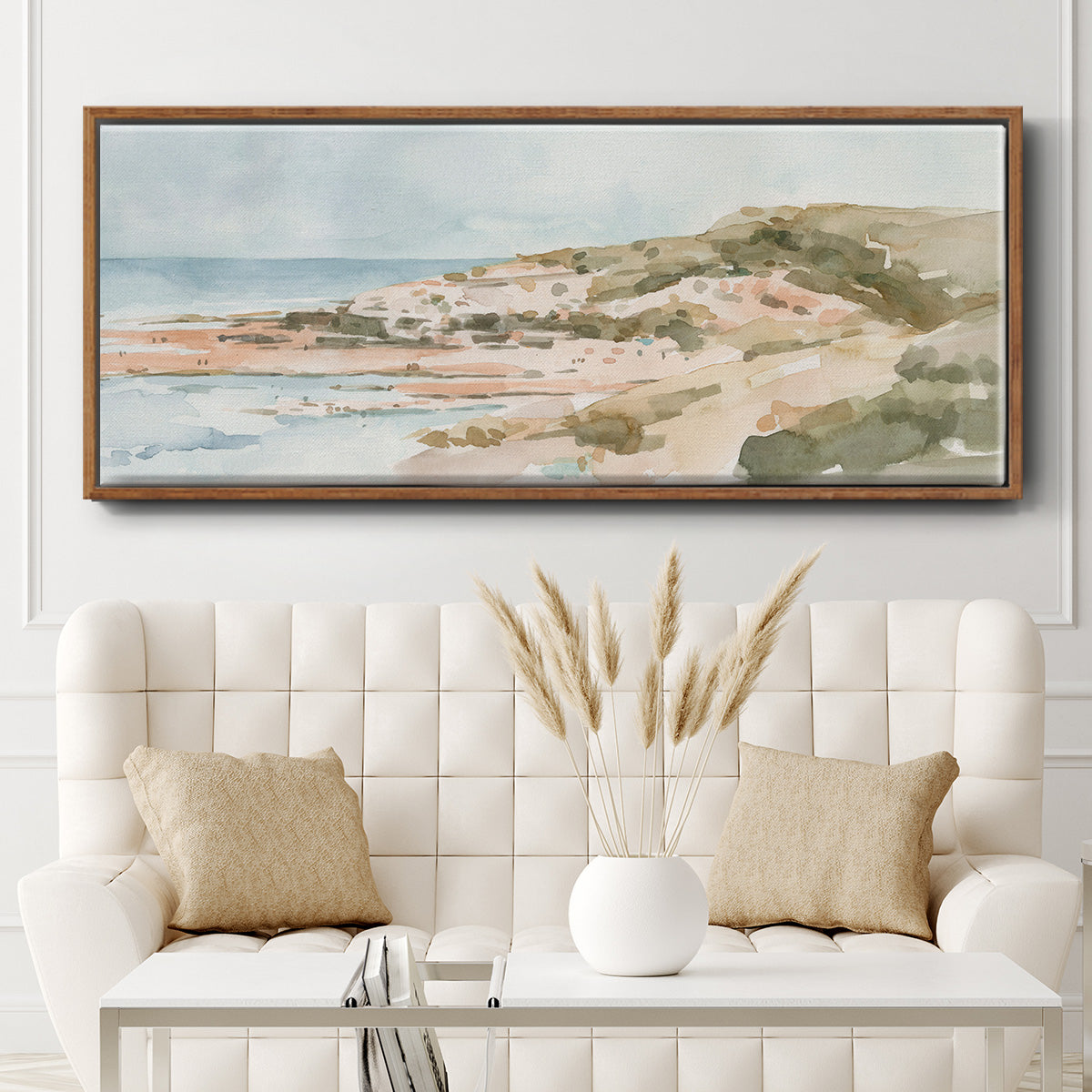 Neutral Seaside II - Floater Framed Canvas Print