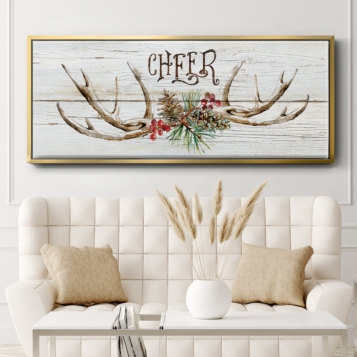 Rustic Cheer - Floater Framed Canvas Print