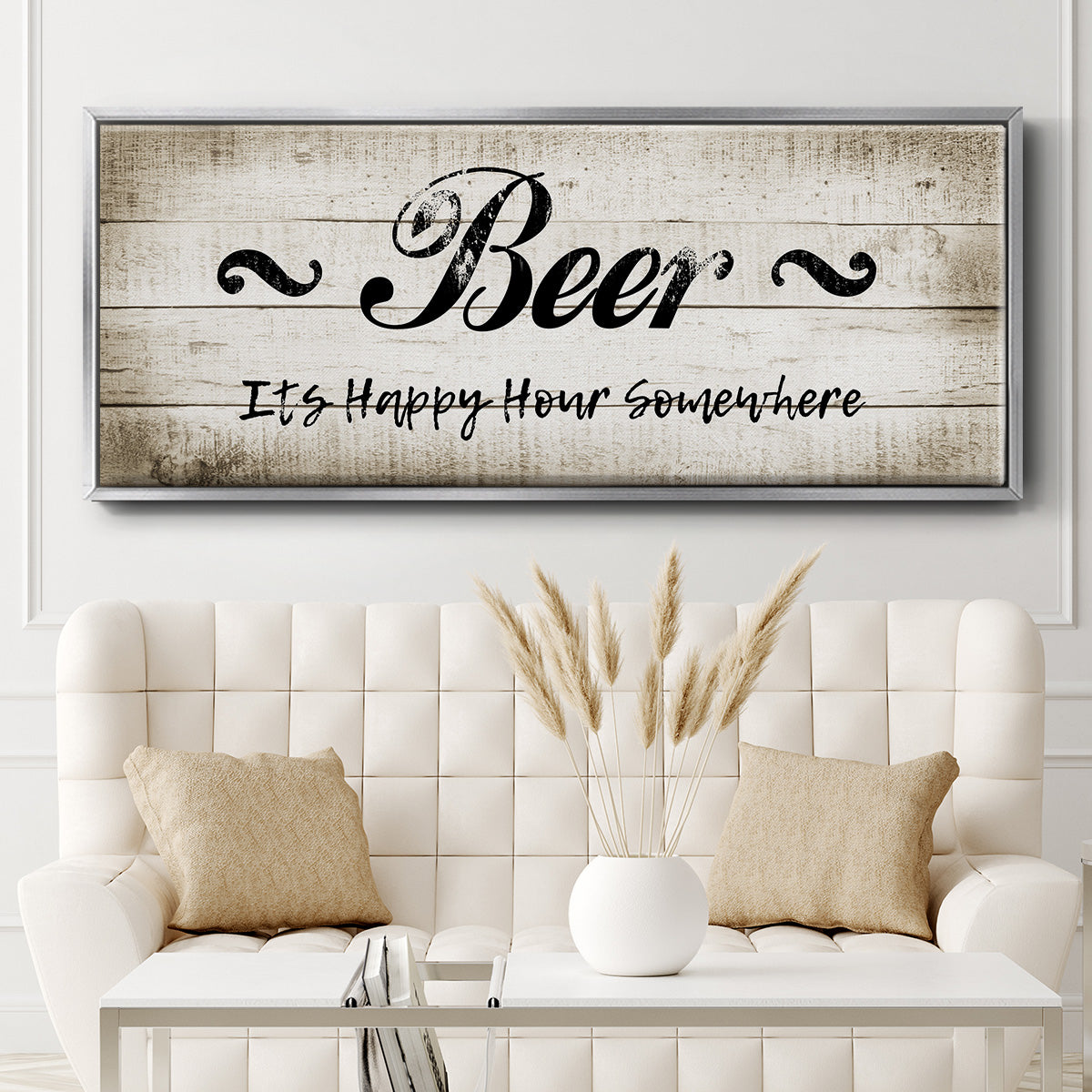 Beer Happy Hour - Floater Framed Canvas Print