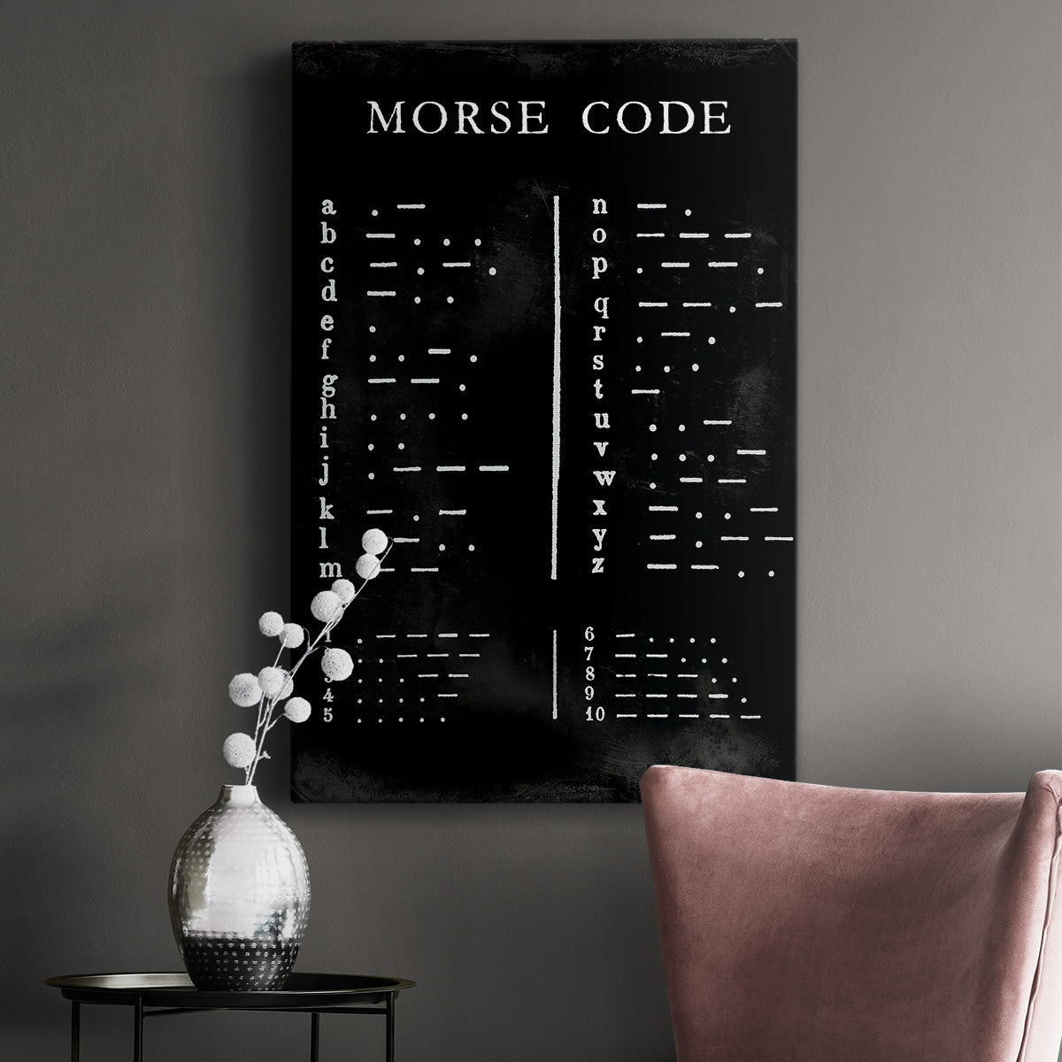 Morse Code Chart Premium Gallery Wrapped Canvas - Ready to Hang