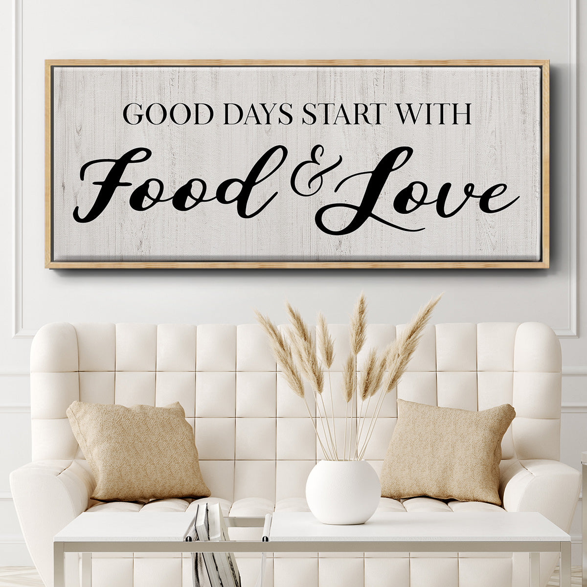 Food and Love - Floater Framed Canvas Print