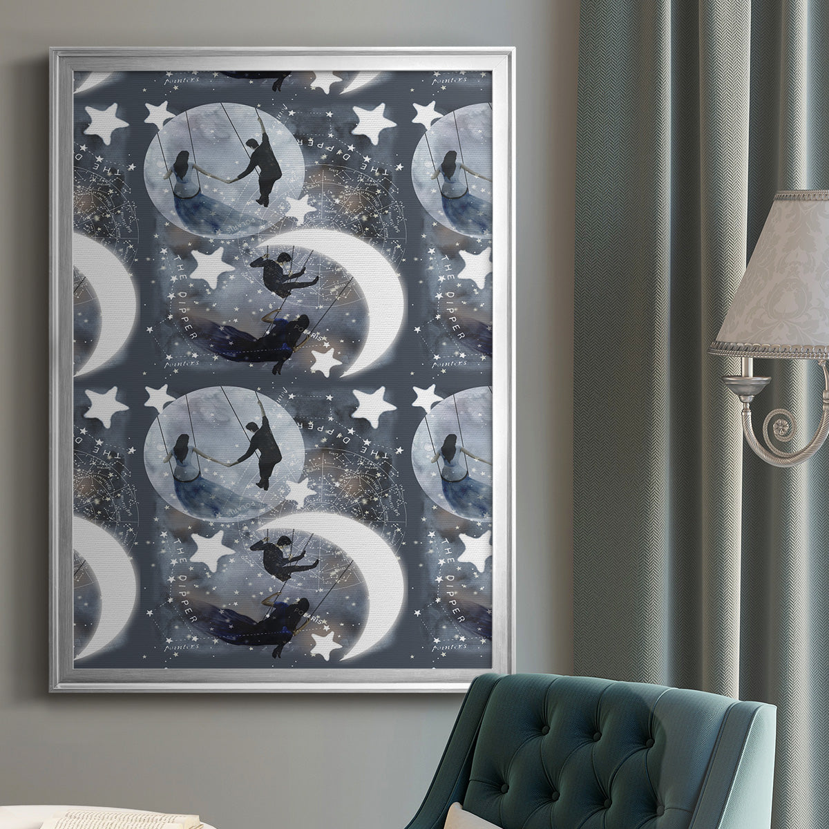 Celestial Love Collection E - Modern Framed Canvas Print