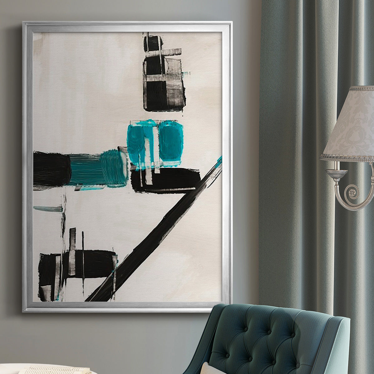 Geometry Notes I - Modern Framed Canvas Print