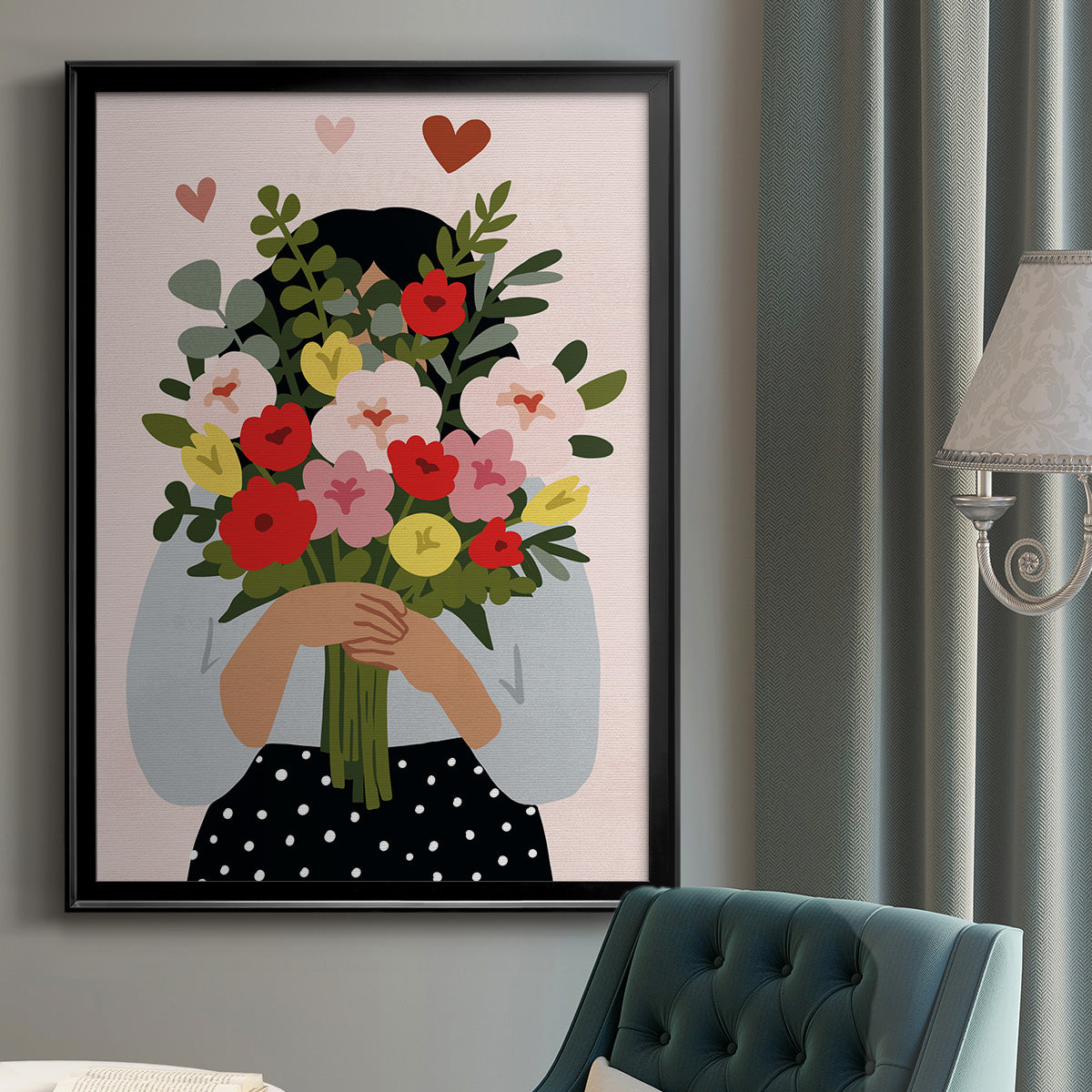 Darling Valentine Collection B - Modern Framed Canvas Print