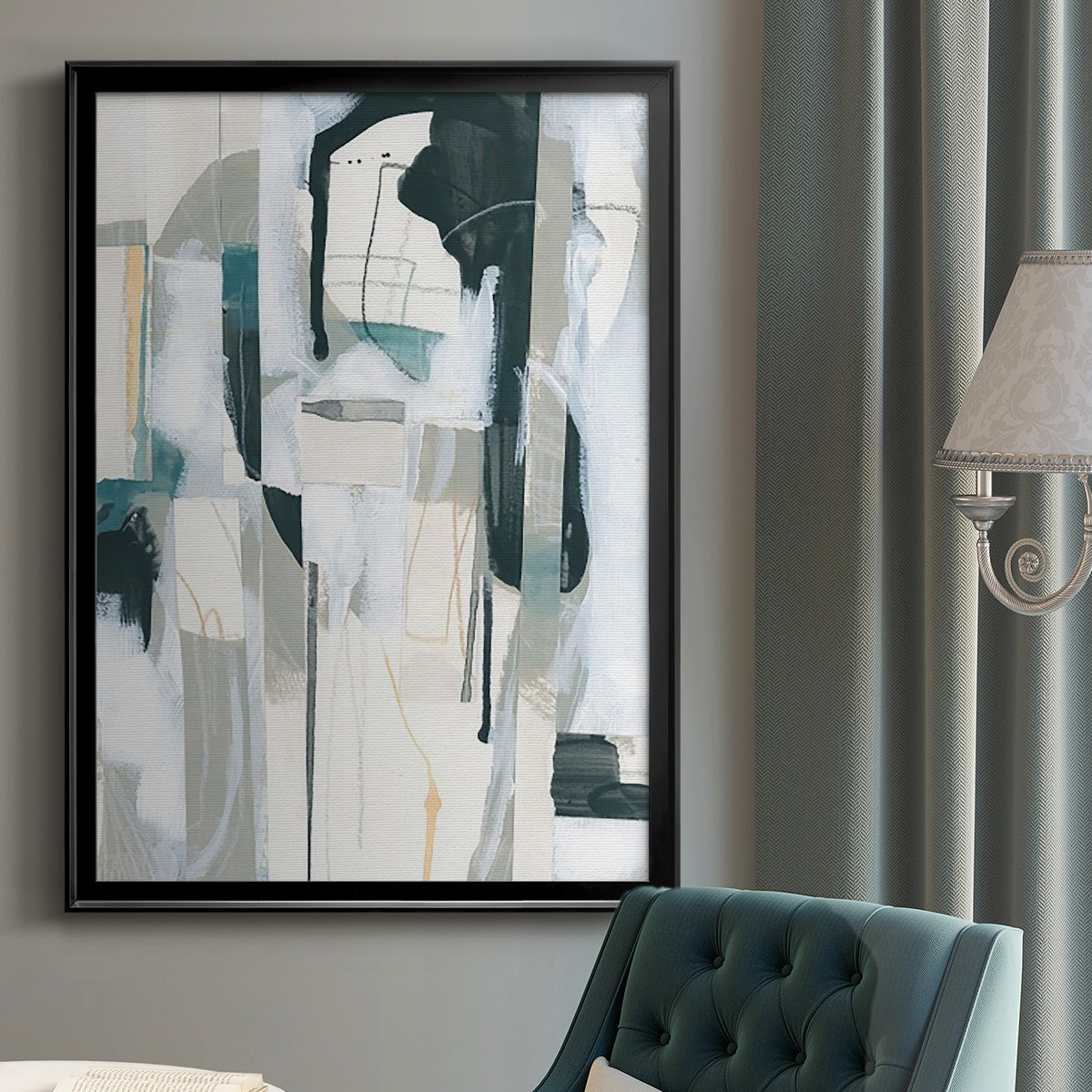 Sea Cavern Strata II - Modern Framed Canvas Print