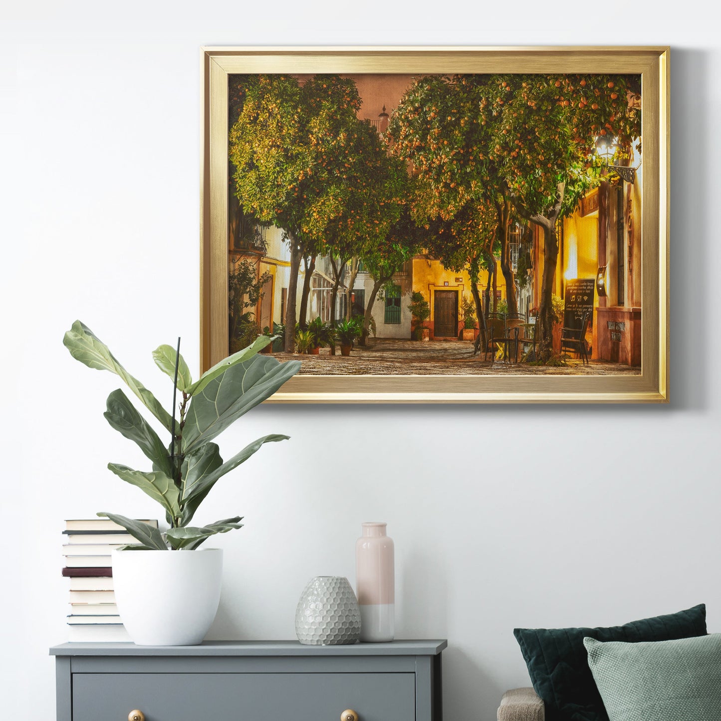 Night in Sevilla - Modern Framed Canvas Print