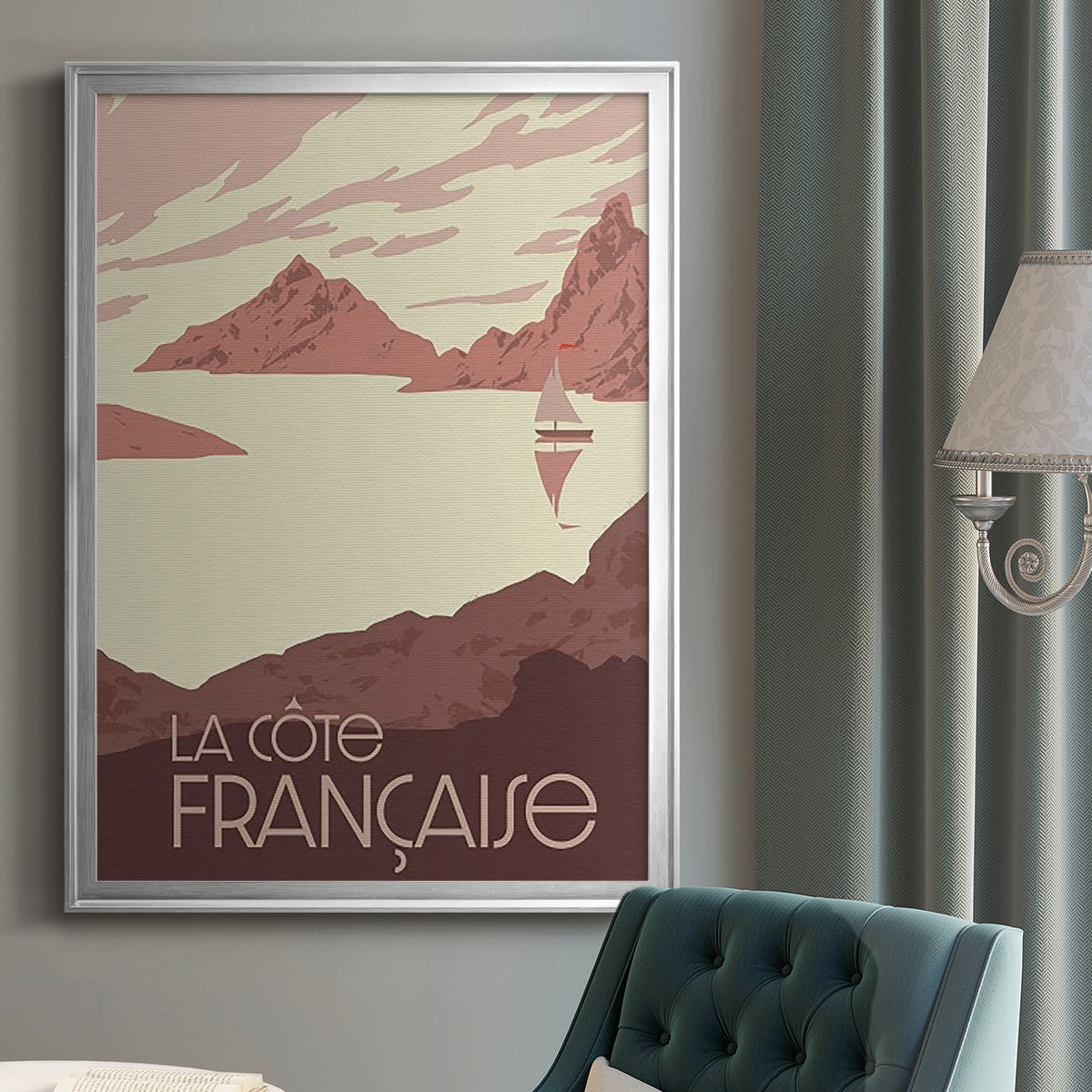 French Coast II - Modern Framed Canvas Print